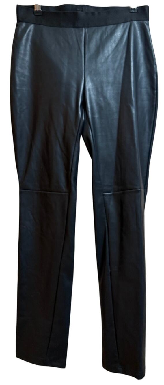 Emerson Fry Black Faux Leather Pull On Skinny Pants - Size Medium